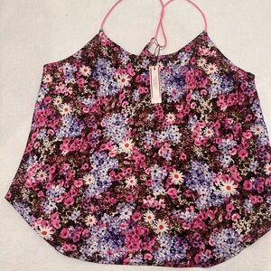 Victoria Secret Floral Halter Top PJ with Pink Straps